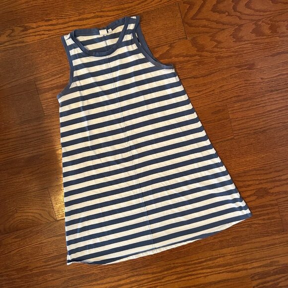 GAP Sleeveless Mini Swing Tank Dress Size Medium Blue White Striped Relaxed Fit - Picture 2 of 12